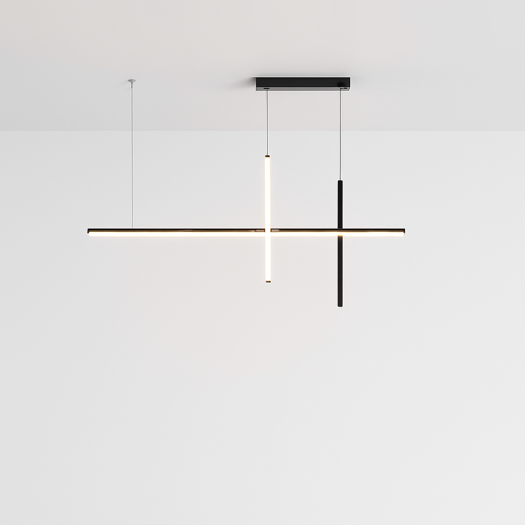 Lustre led dimmable noir minimaliste moderne