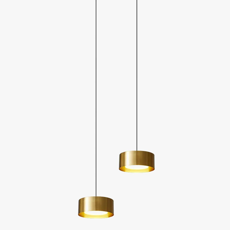 lustre à led doré et noir pour cuisine et restaurant avec gradation