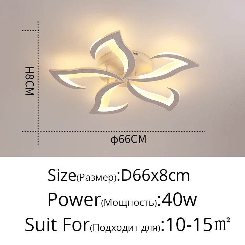 Plafonnier fleur avec pétales à LED en acrylique