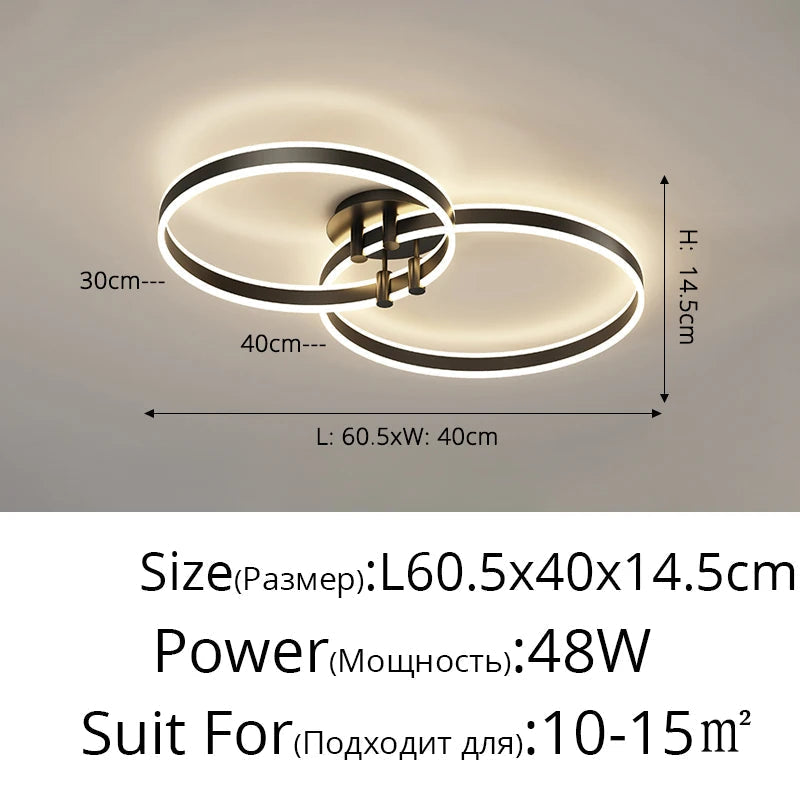 lustre led en acrylique avec lumières haut et bas