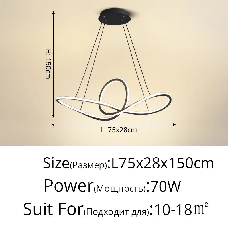 lustre led en aluminium style nordique post-moderne créatif