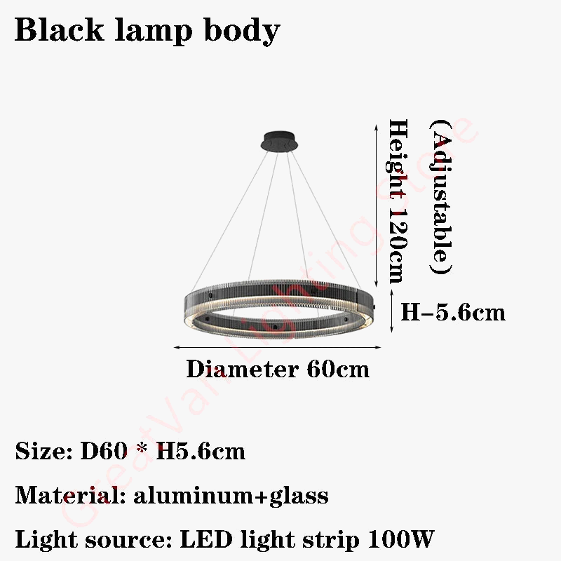 lustre led en anneau design nordique style italien moderne