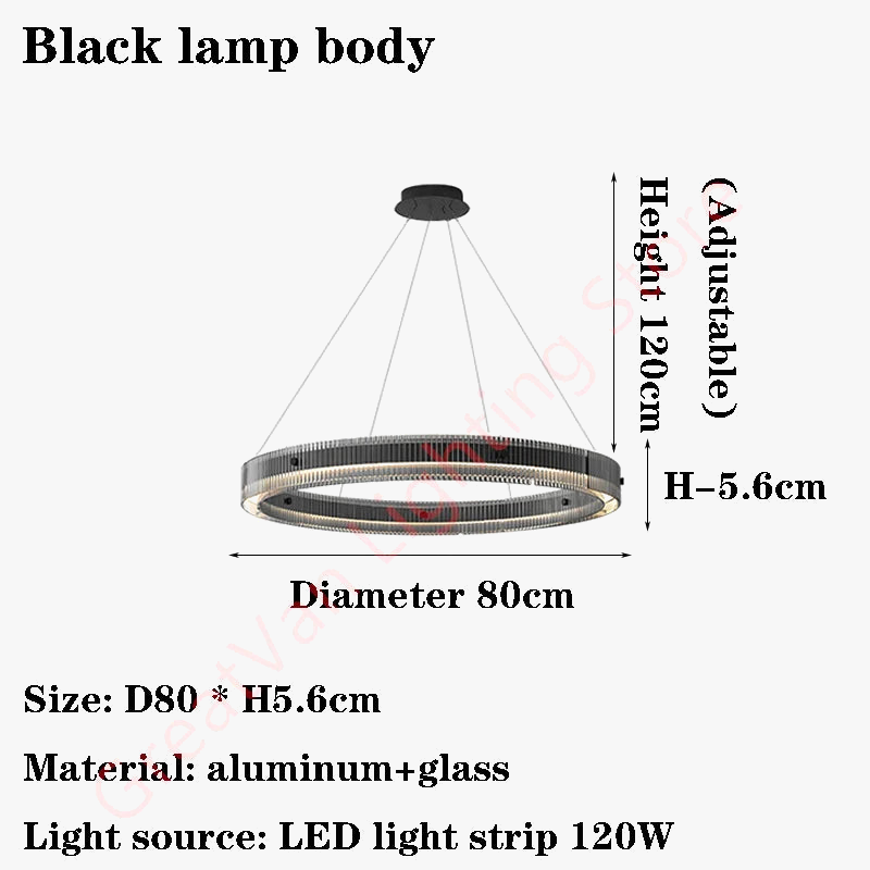 lustre led en anneau design nordique style italien moderne