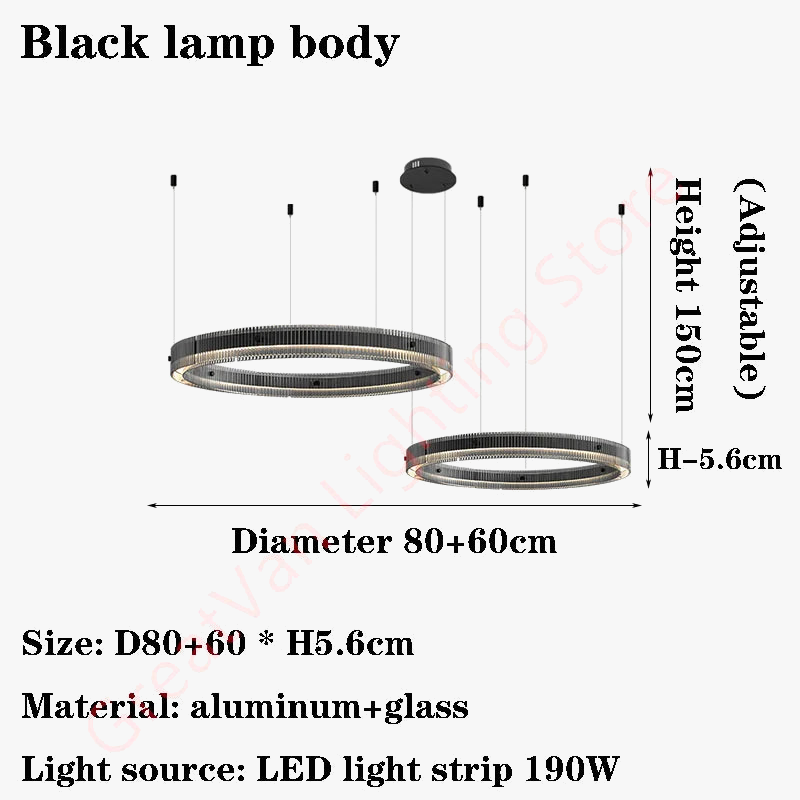 lustre led en anneau design nordique style italien moderne