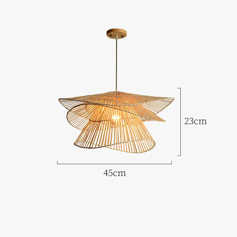 lustre led en bambou rotin créatif pour décoration maison