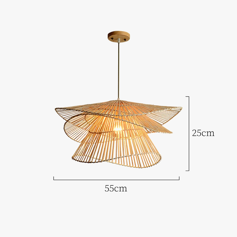 lustre led en bambou rotin créatif pour décoration maison