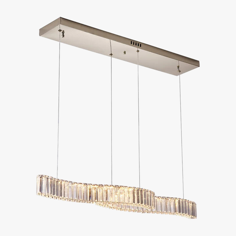 lustre led en bande de cristal design moderne simple et créatif