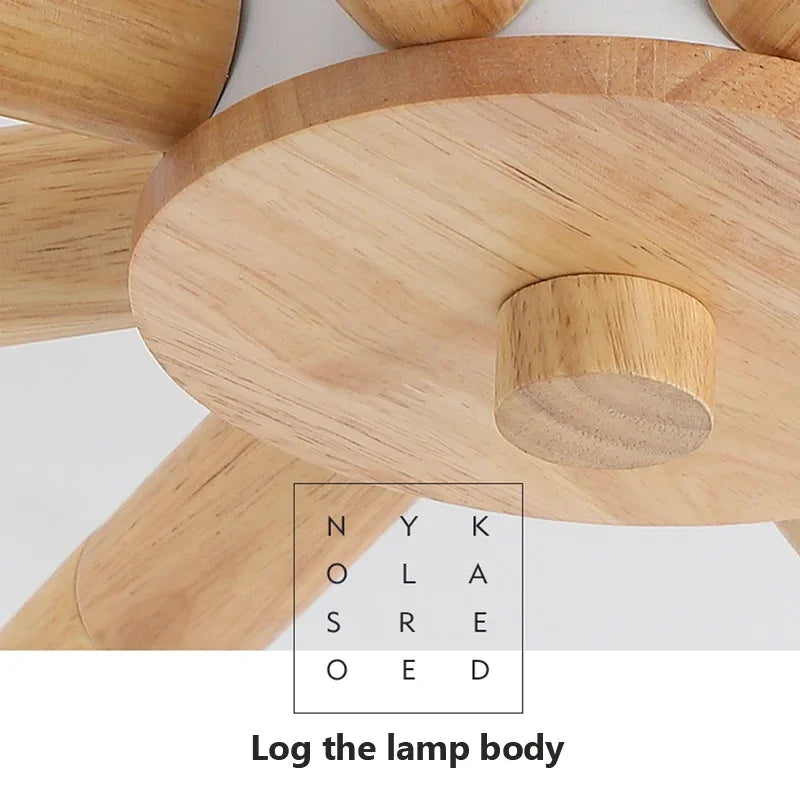 Lustre Led en bois nordique