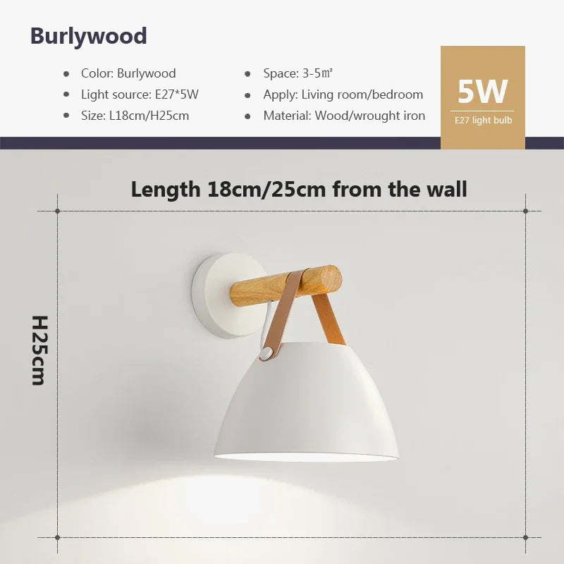 Lustre Led en bois nordique