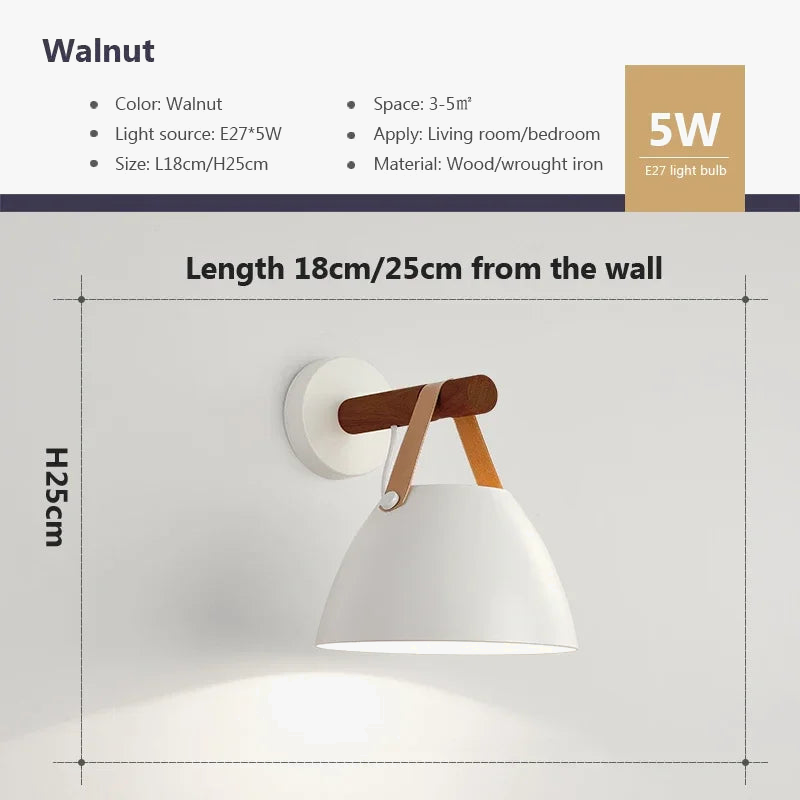 Lustre Led en bois nordique