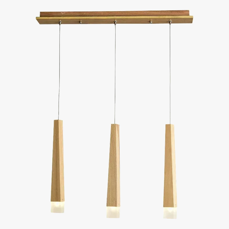 lustre à led en bois nordique pour décoration intérieure