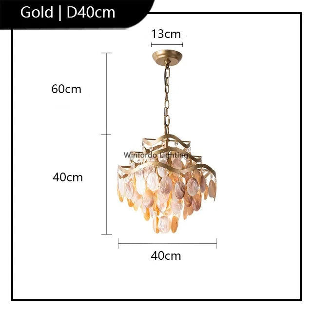 lustre led en coquille conque style américain