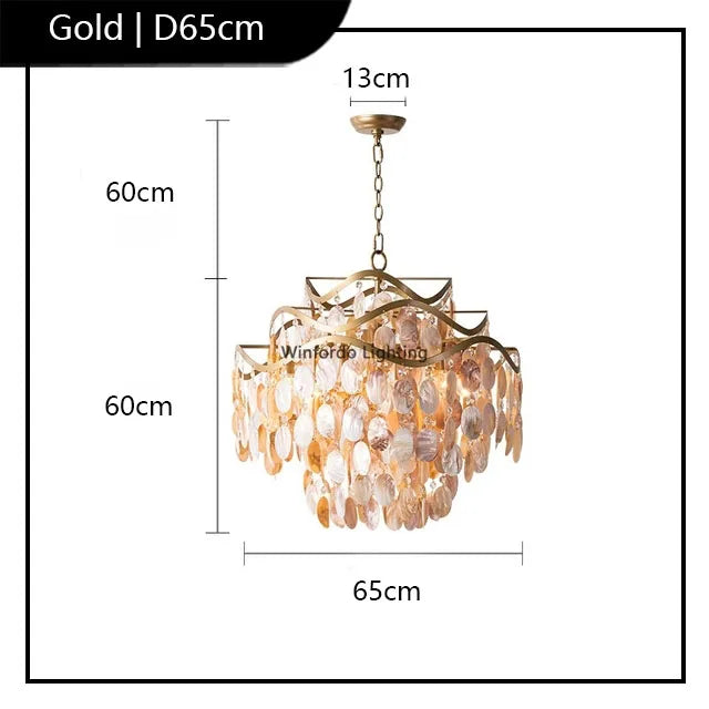 lustre led en coquille conque style américain
