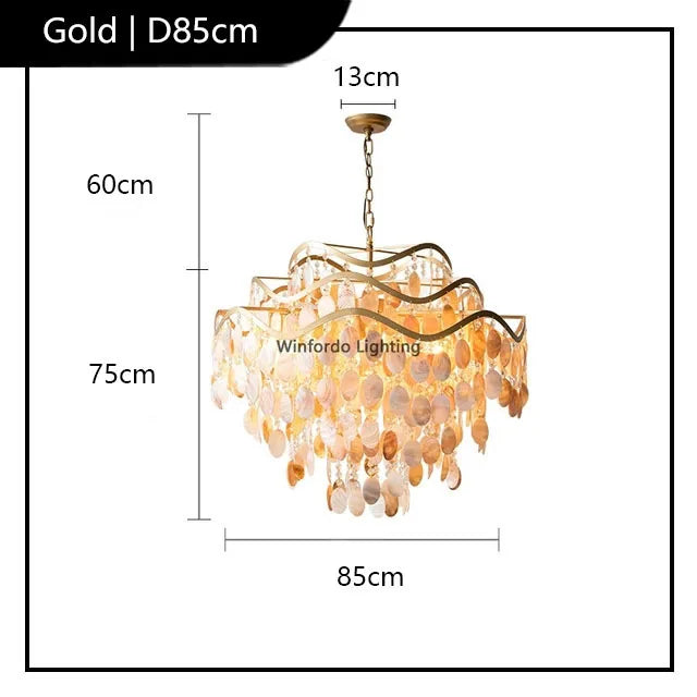 lustre led en coquille conque style américain