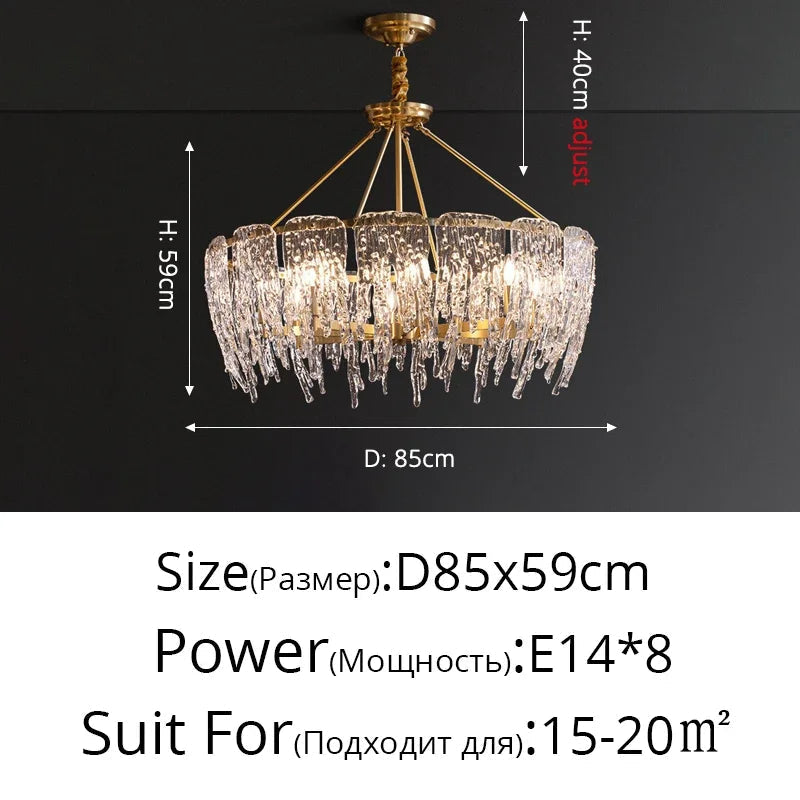 lustre led en cristal design moderne pour décoration intérieure