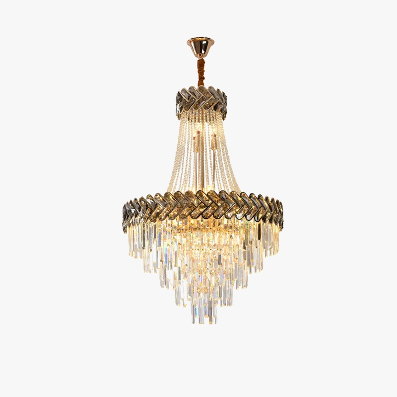 lustre led en cristal design moderne pour villa duplex