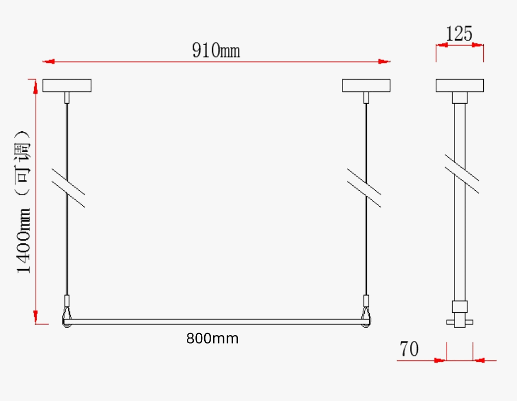 lustre led en métal et cuir pour bar et bureau