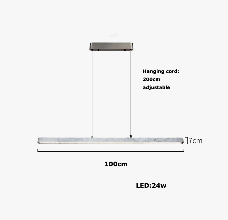 lustre led en marbre massif à intensité variable