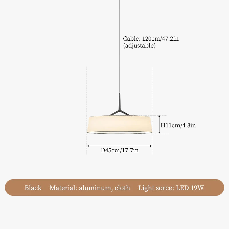 lustre à LED en tissu japonais pour décoration intérieure