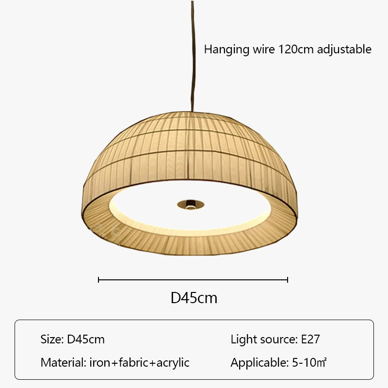 lustre led en tissu pour restaurant café et bar