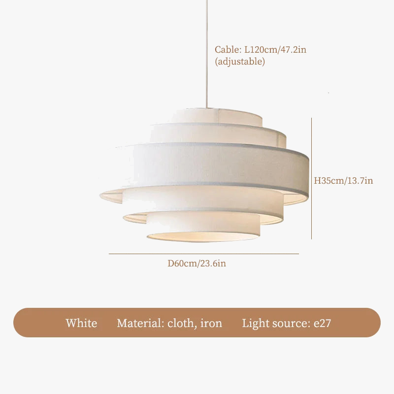 lustre à led en tissu style wabi sabi pour décoration intérieure