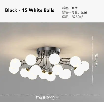 lustre à led en verre bulles design moderne et élégant