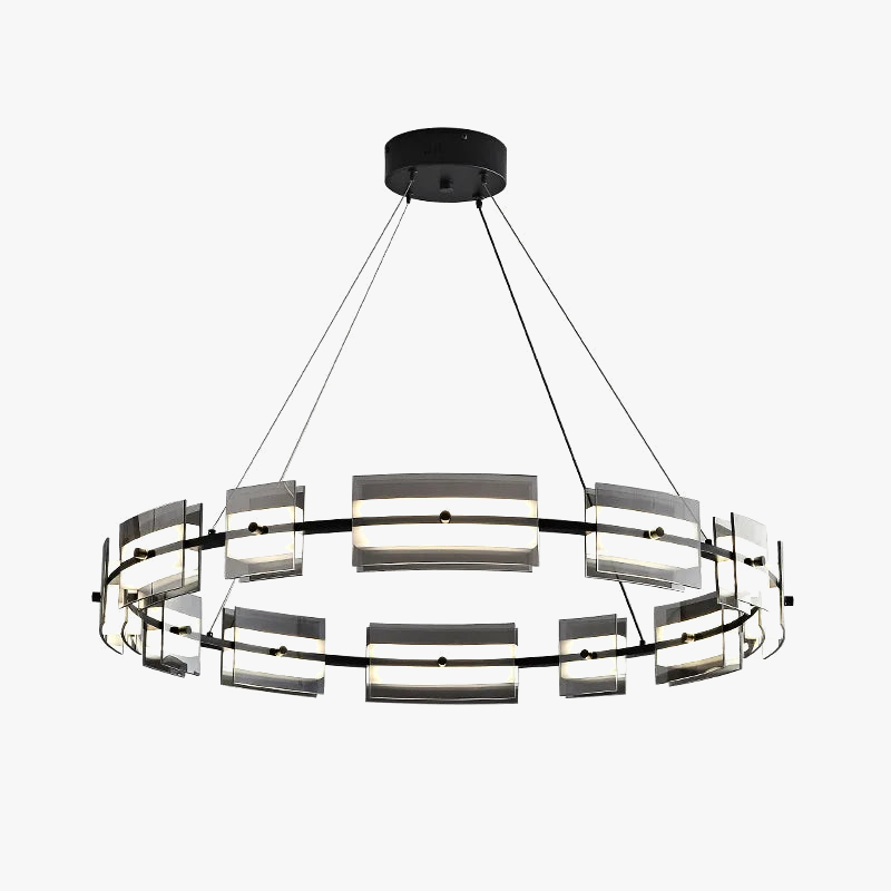 lustre led en verre style simple et moderne pour décoration intérieure