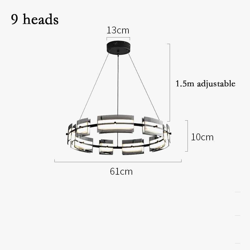 lustre led en verre style simple et moderne pour décoration intérieure