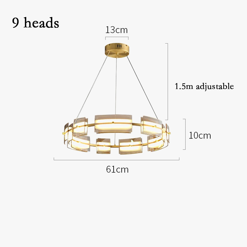 lustre led en verre style simple et moderne pour décoration intérieure