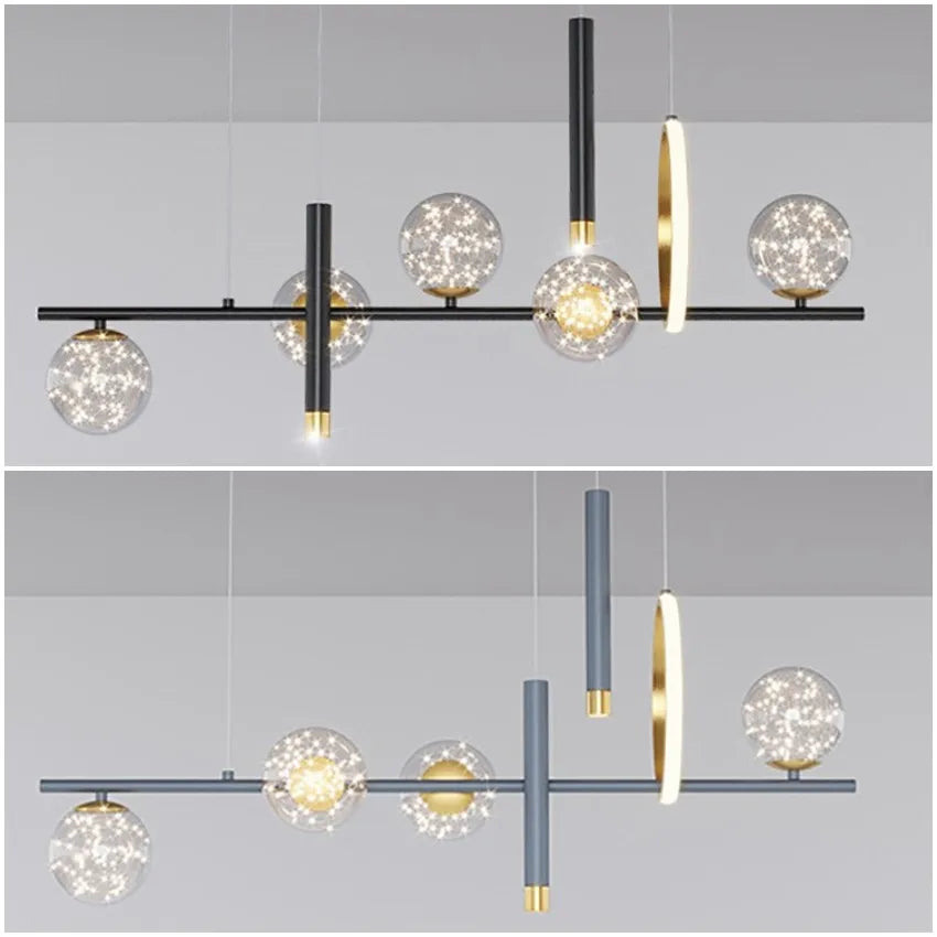 lustre led gypsophile verre gradation à distance design moderne décor intérieur