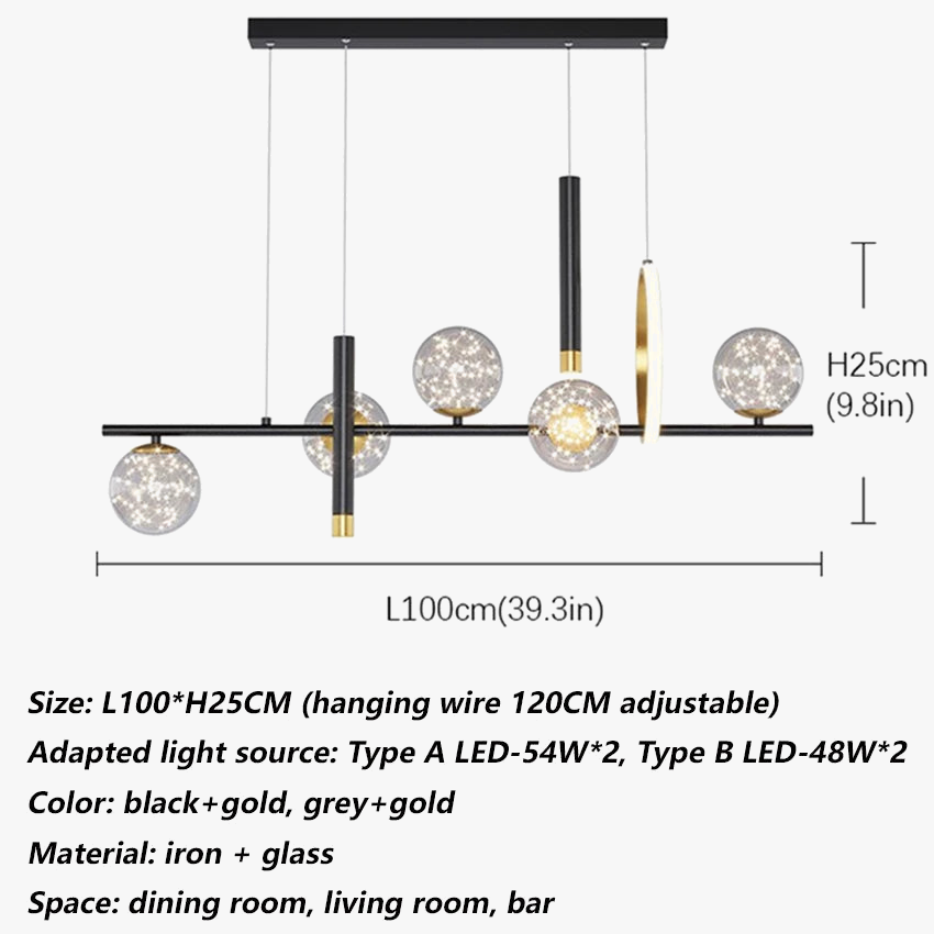lustre led gypsophile verre gradation à distance design moderne décor intérieur