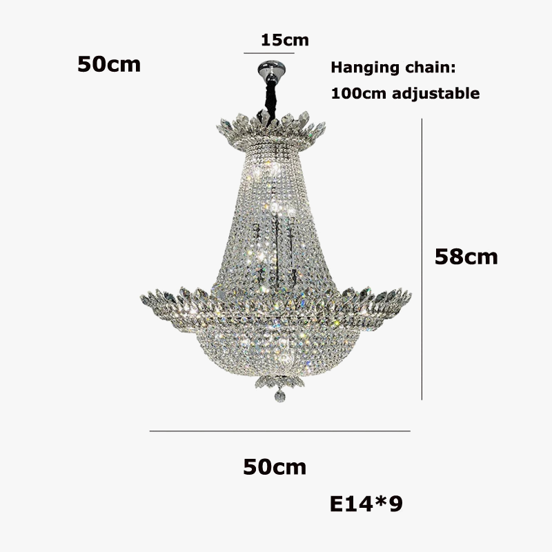 lustre led k9 cristal à intensité variable design moderne 2024