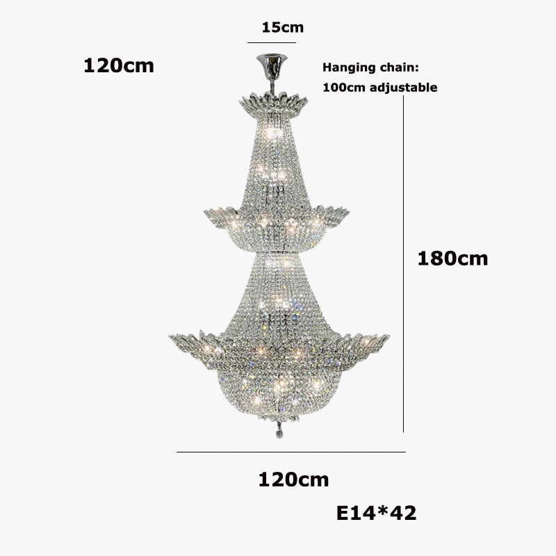 lustre led k9 cristal palace à intensité variable pour un éclairage élégant