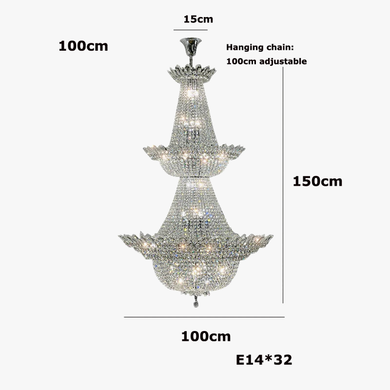 lustre led k9 cristal palace à intensité variable pour un éclairage élégant