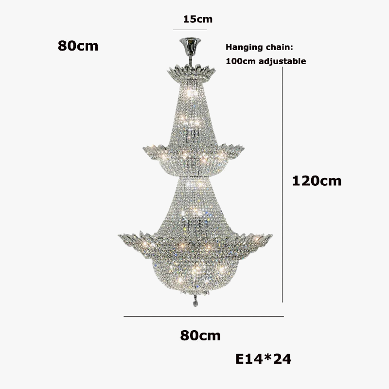 lustre led k9 cristal palace à intensité variable pour un éclairage élégant