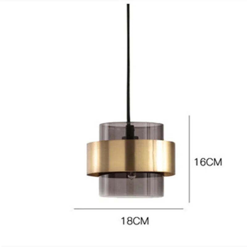 lustre led élégant nordique en verre doré pour décoration intérieure