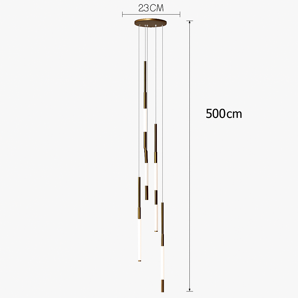 lustre led ligne longue moderne suspension villa luxe éclairage