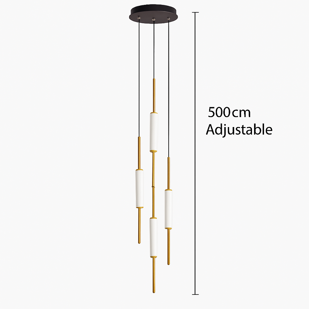 lustre led ligne longue moderne suspension villa luxe éclairage