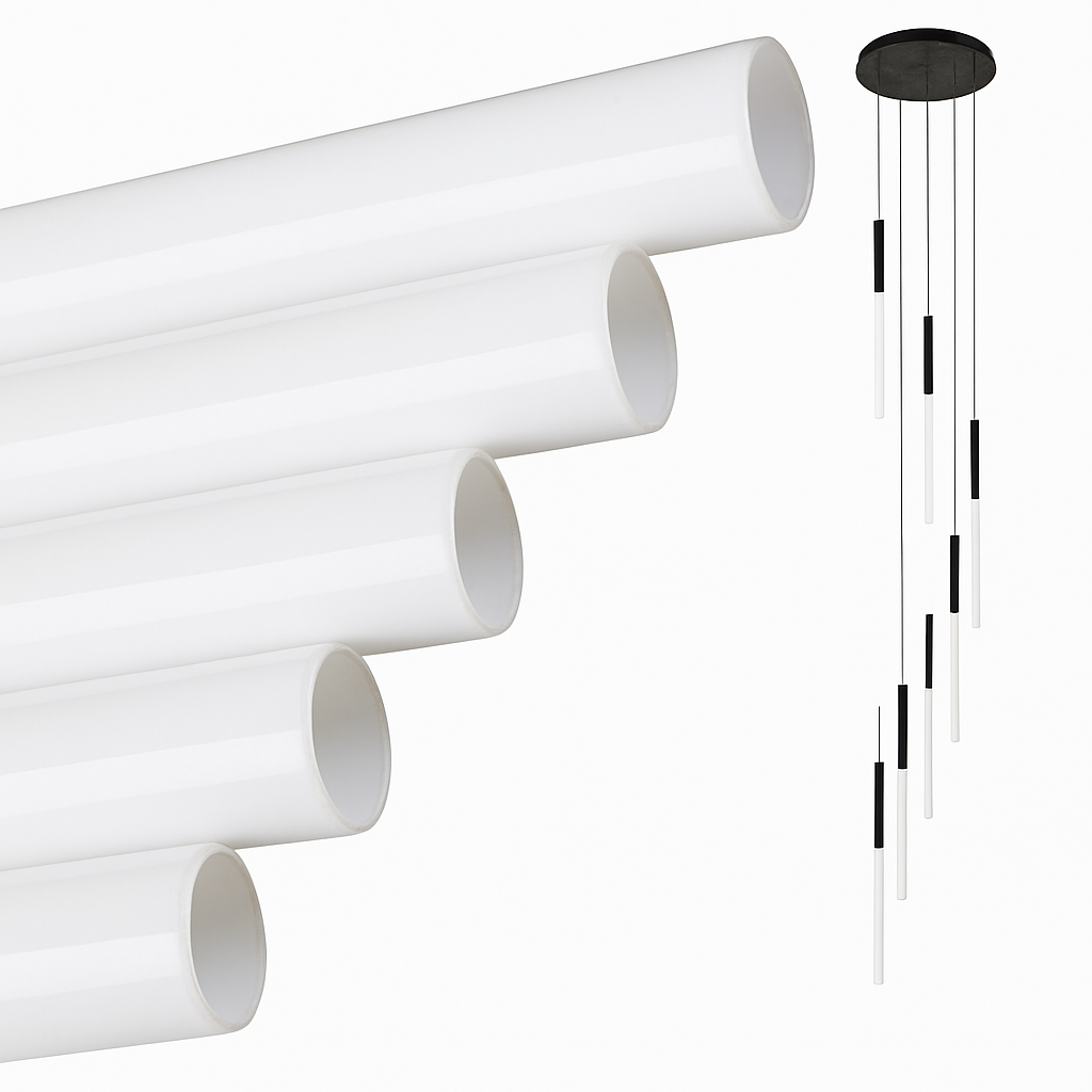lustre led ligne longue moderne suspension villa luxe éclairage