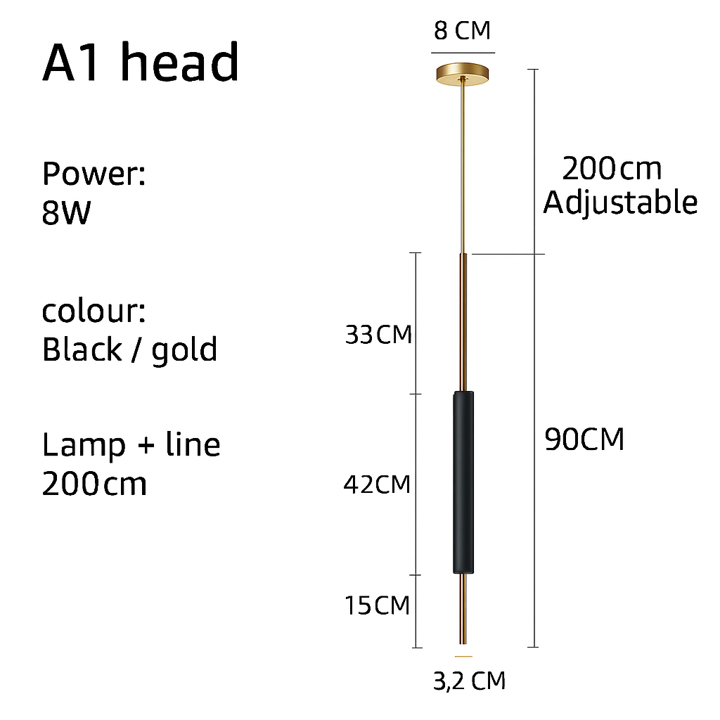 lustre led ligne longue moderne suspension villa luxe éclairage