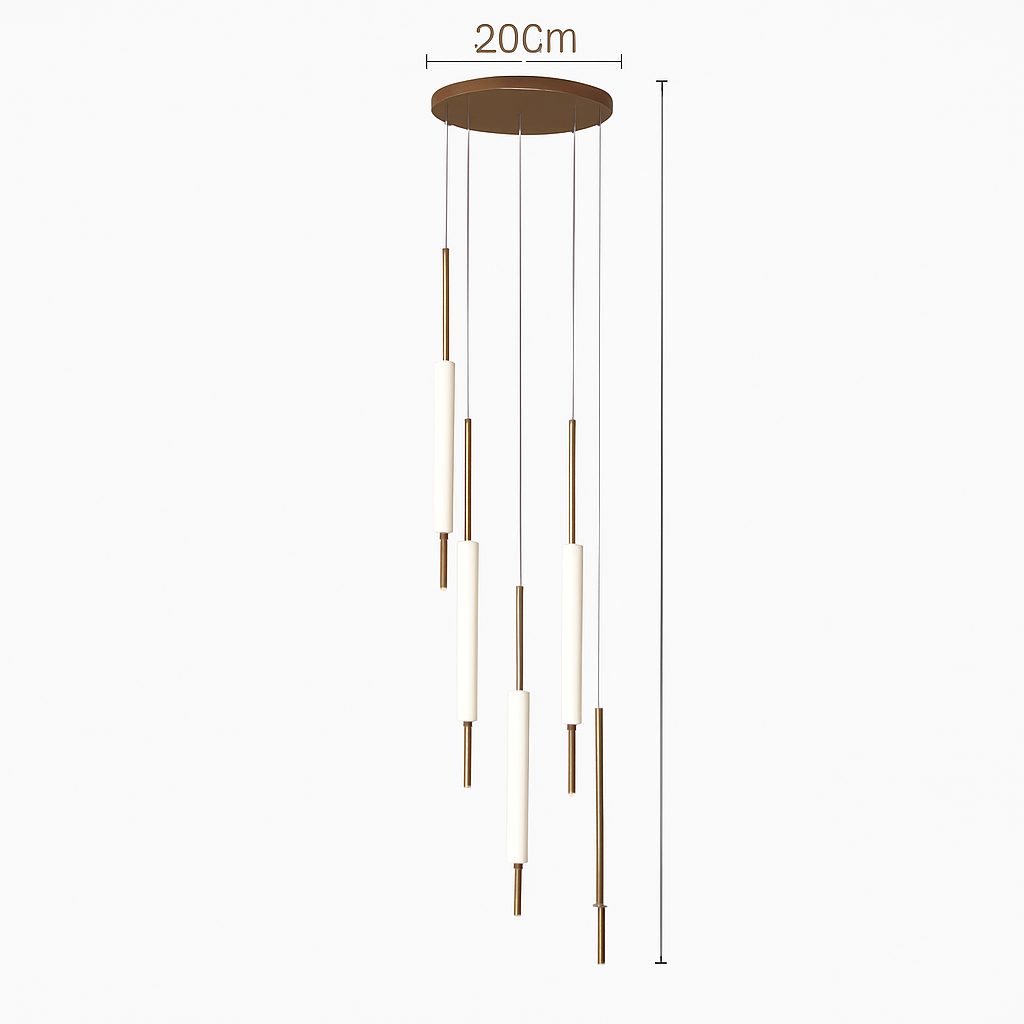 lustre led ligne longue moderne suspension villa luxe éclairage