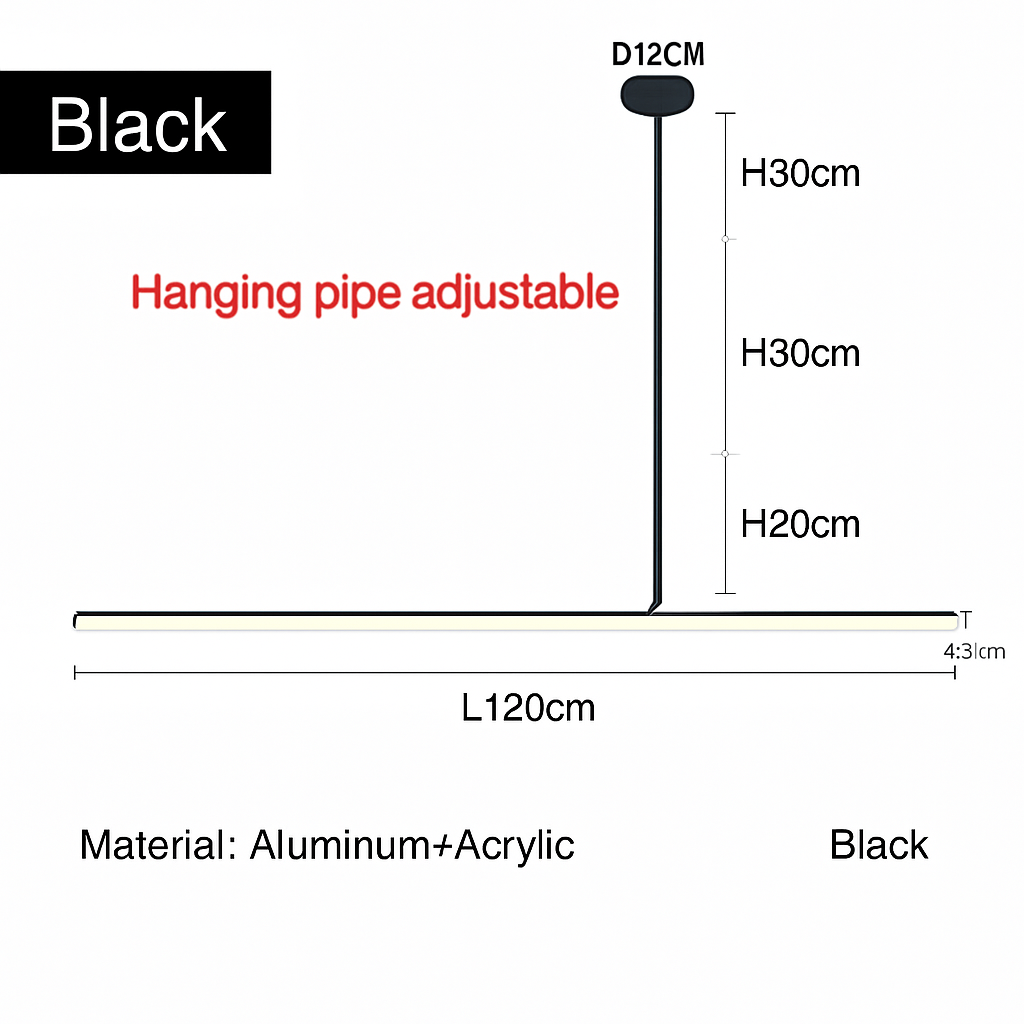 lustre led long moderne suspension décor luminaire suspendu
