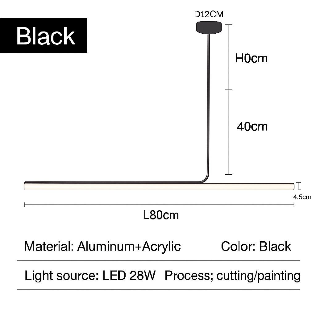 lustre led long moderne suspension décor luminaire suspendu