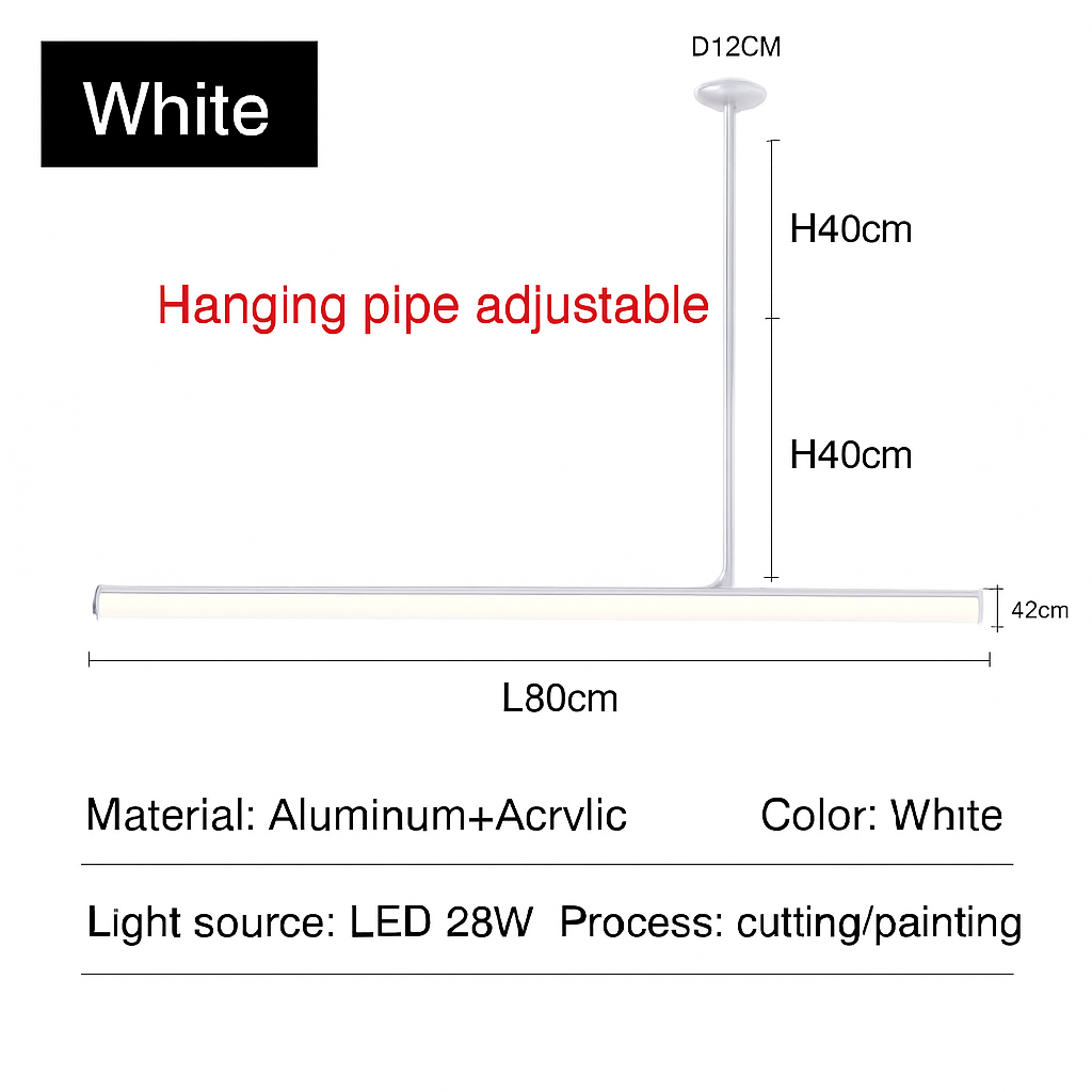 lustre led long moderne suspension décor luminaire suspendu