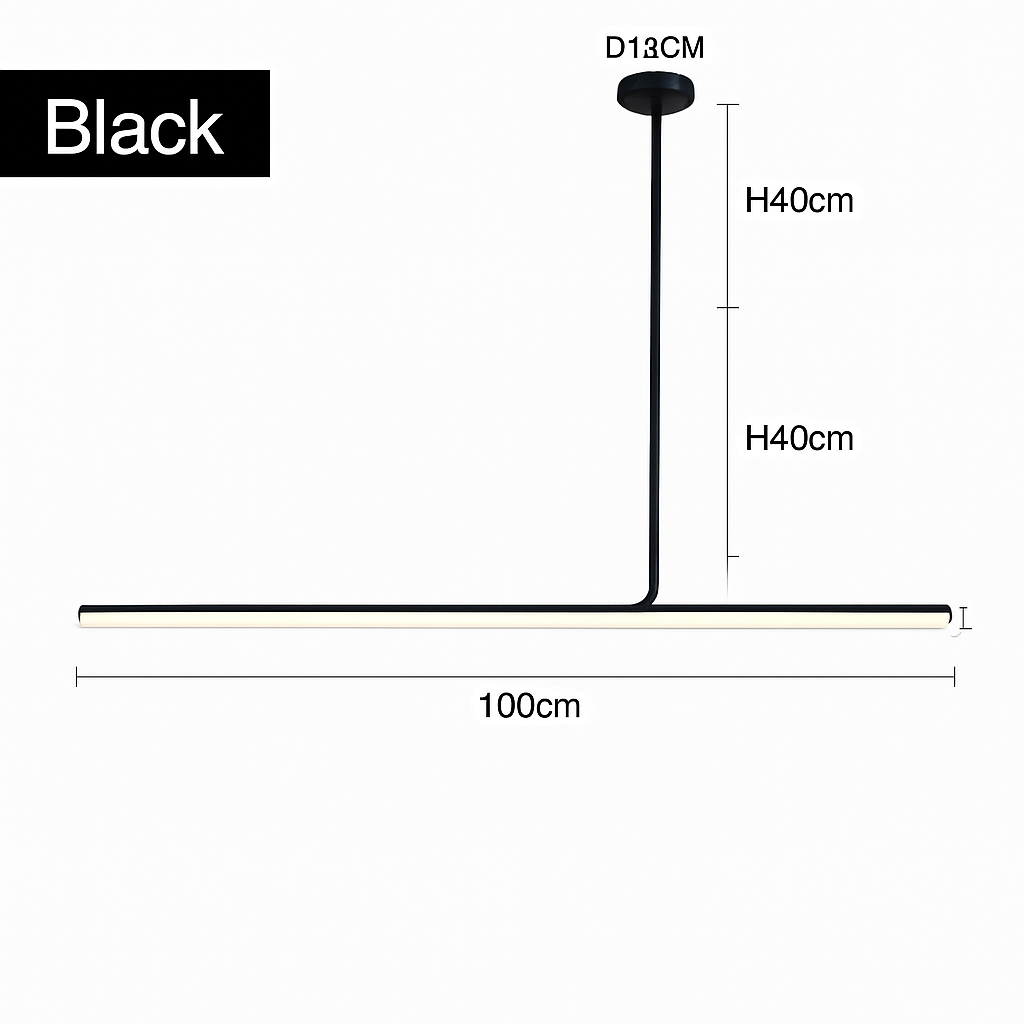 lustre led long moderne suspension décor luminaire suspendu