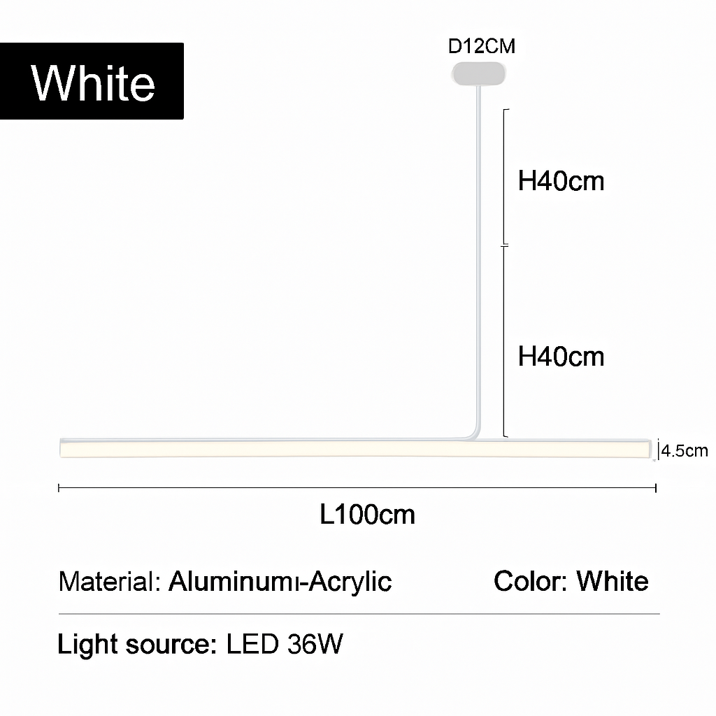 lustre led long moderne suspension décor luminaire suspendu