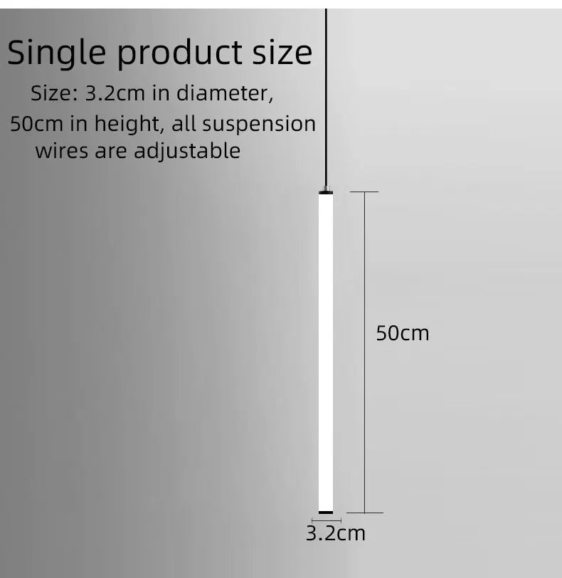 lustre led long tube spirale minimaliste moderne 2023