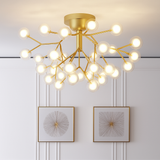 lustre à LED luciole nordique avec bulles de verre décoratives