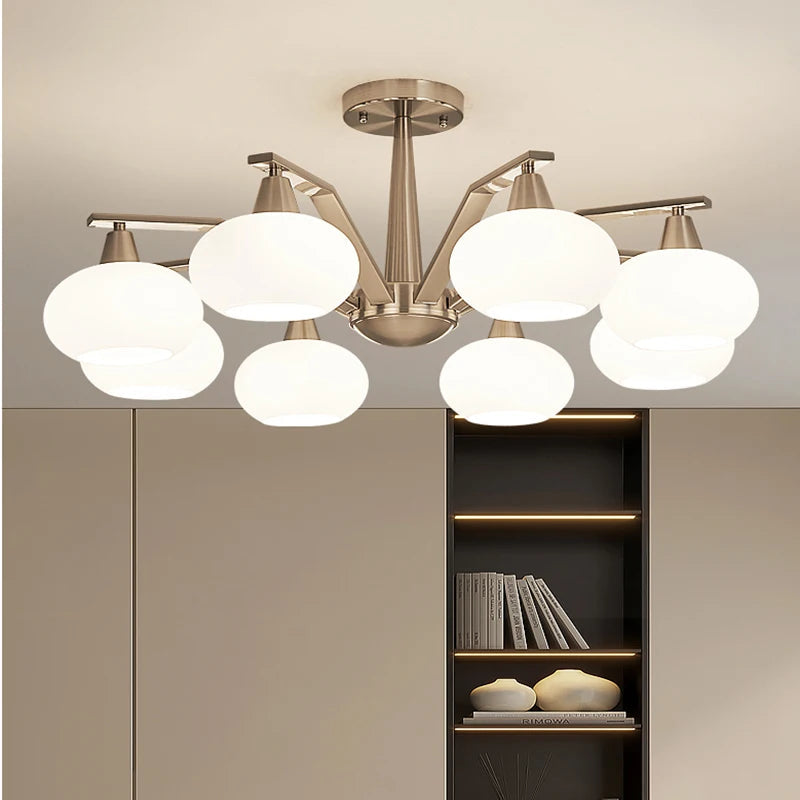 Lustre led métal nickel moderne