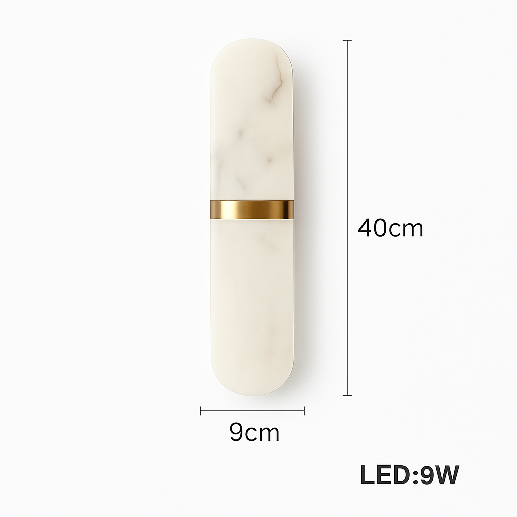 Lustre LED marbre acier inoxydable or noir rond
